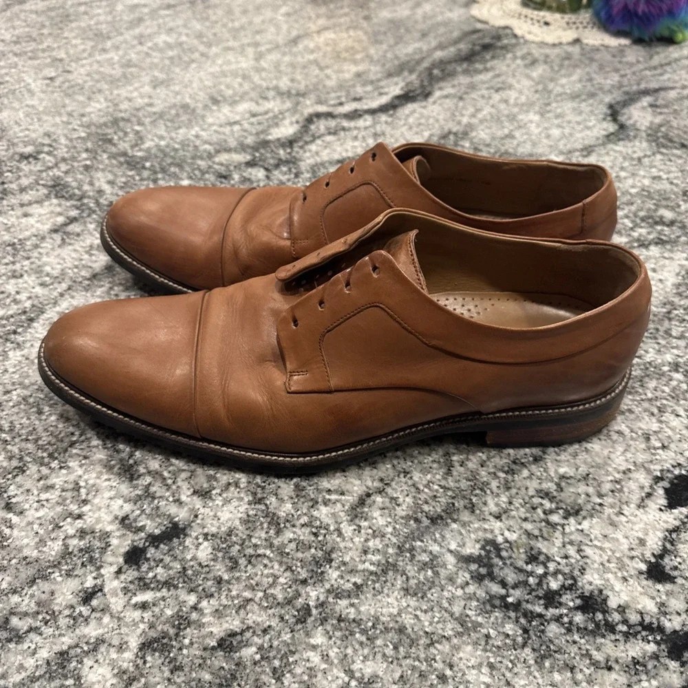 Cole Haan Warren Men 13 W Oxford Leather Casual Dress Shoes Cap Toe Brown C20153